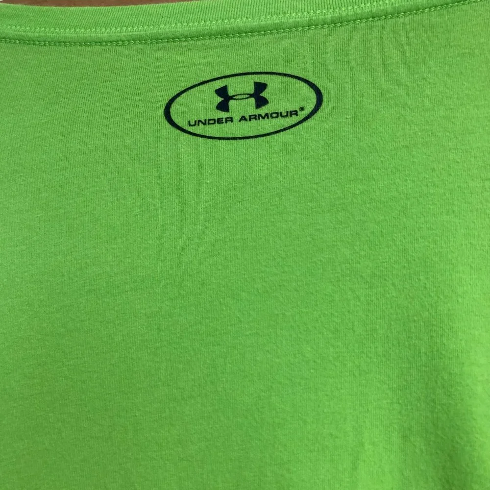 Under Armour Heat Gear Loose Heatgear Short Sleeve T Shirt Neon Green Mens Large - Picture 7 of 11